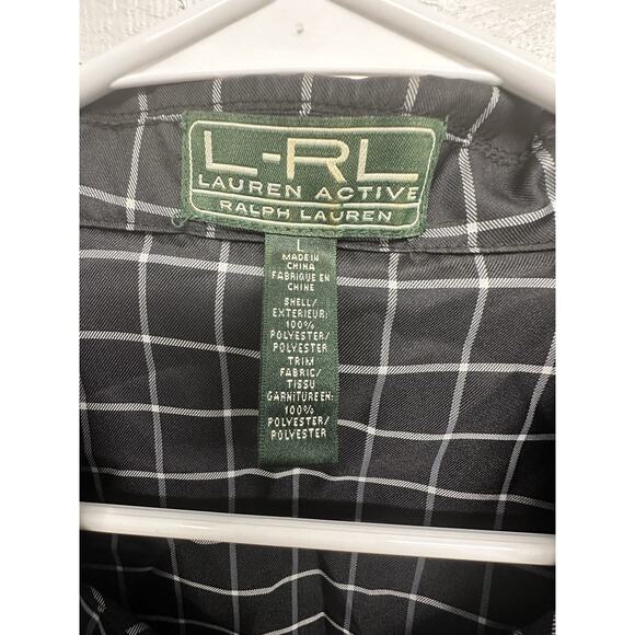 Ralph Lauren Active Windbreaker Womens Large Black white Lightweight - Picture 4 of 11